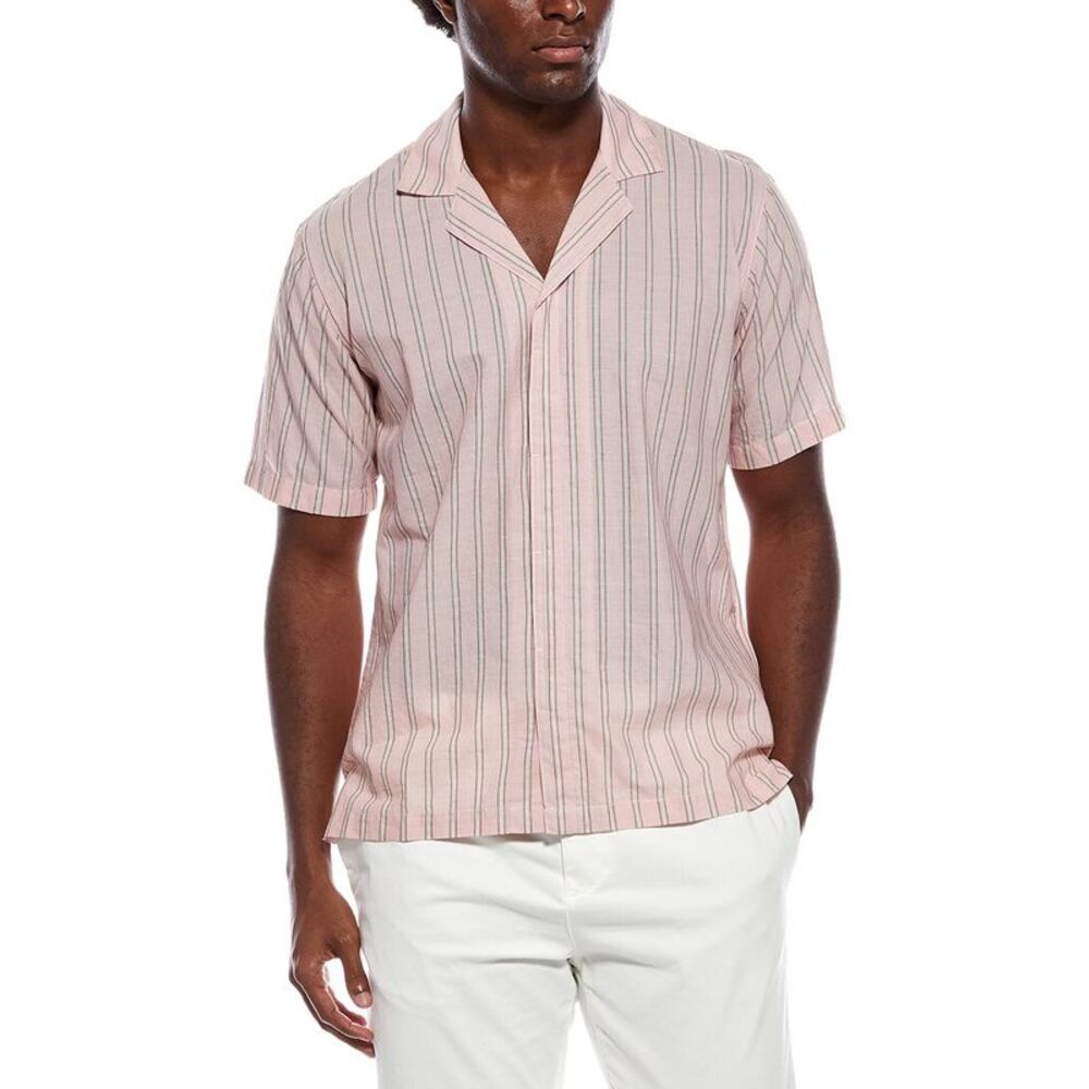 Orlebar Brown Mens Maitan Boarder Stripe Shirt, Red